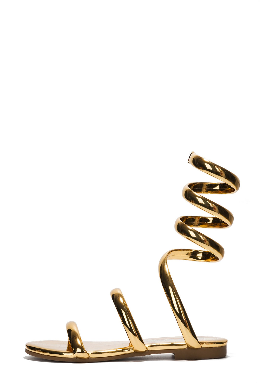 Gold Spiral Wrap Around Sandals