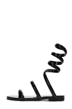 Black Spiral Wrap Around Sandals