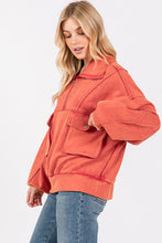 Red Mineral Washed Scuba Half Zip Sweatshirt