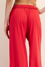 Red Cotton Slub Lounging Wide Pant