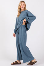 Denim Scuba Top And Pants Sets