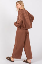 Mocha Scuba Top And Pants Sets