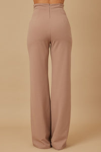 New Mocha High Waist Fashion Pants