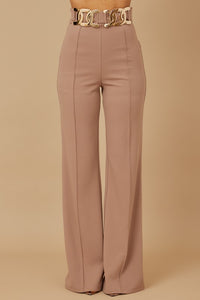 New Mocha High Waist Fashion Pants