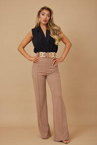 New Mocha High Waist Fashion Pants