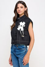 Black Ribbon Detail Button Shirt