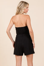 Black Halter Crop Top and Shorts Two Piece Sets
