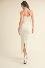 Cream Textured Ruffle Hem Maxi Dress