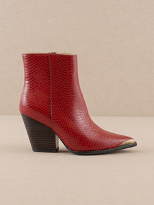 Red The Frankie - Pointed Toe Cap Booties