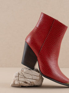 Red The Frankie - Pointed Toe Cap Booties