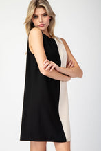 Black Color Block Sleeveless Mini Dress