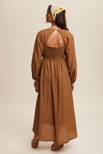 Butter Scotch Long Sleeve Maxi Dress with Slouchy Pocket Details