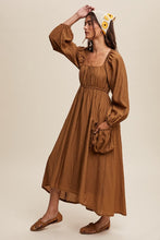 Butter Scotch Long Sleeve Maxi Dress with Slouchy Pocket Details