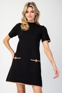 Black Mock Neck Mini Sweater Dress Aquarius Brand Black Mock Neck Mini Sweater Dress Aquarius Brand