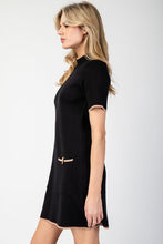 Black Mock Neck Mini Sweater Dress