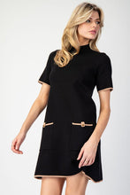 Black Mock Neck Mini Sweater Dress
