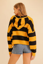 Gold/Black Zip Up Cable Knit Hoodie