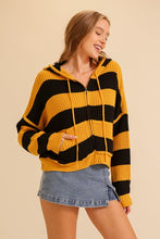 Gold/Black Zip Up Cable Knit Hoodie