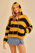 Gold/Black Zip Up Cable Knit Hoodie