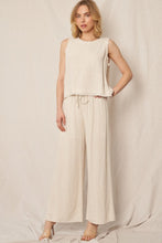 Natural Back Button Detail Sleeveless Top