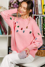 Pink Long Sleeve Sequin Detail Sweater
