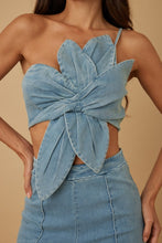 Denim Single Strap Wrap Flower Set