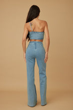 Denim Single Strap Wrap Flower Set