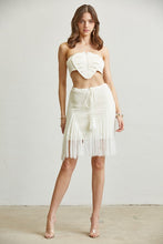 White Leaf Motif Crochet Knit Skirt 2-PC Set