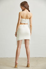 White Leaf Motif Crochet Knit Skirt 2-PC Set