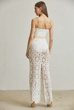 White Crochet Knit Pattern Maxi Dress