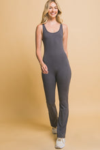 Coal Grey Scoop Neck Flare Jumpsuit
