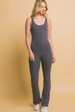 Coal Grey Scoop Neck Flare Jumpsuit