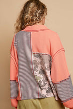 Orange Balloon Sleeve Thermal Edge Detail Collar Jacket