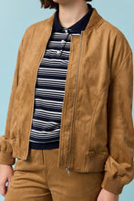 Camel Suede Blouson Jacket