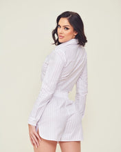White Striped Rhinestone Set