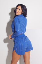 Royal Striped Rhinestone Set