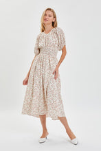 Ivory/Blush Modest Smocked Floral Dress