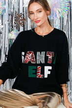 Black Sequin Detail Santa Sweater