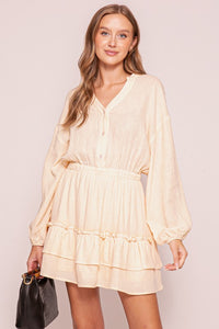 Oatmeal Boho Pumpkin Patch Tiered Dress