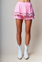 Pink Candy Cane Embellished Sweatshirt And Skort Set