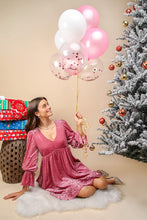 Mauve Leopard Velvet Ruffled Holiday Mini Dress