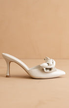 White The Jane - Pointed Toe Bow Accent Kitten Heels