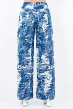 Blue Combo Wide Leg Jacquard Trim Pants