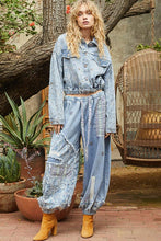 Beads And Spangle Textured Denim Jacket