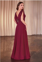 Burugndy A-Liine Chiffon Modest Gown