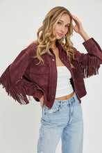 Wine Western Suede Shacket