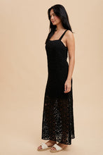 Black Cotton Crochet Maxi Tank Dress