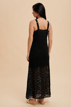Black Cotton Crochet Maxi Tank Dress