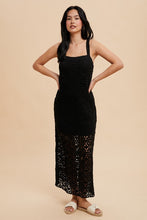 Black Cotton Crochet Maxi Tank Dress