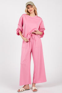 Pink Scuba Top And Pants Sets